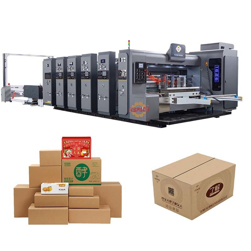 Flexo printing and slotter machine automatic Corrugated Fruit Pizza Box printing die cutting Making machine