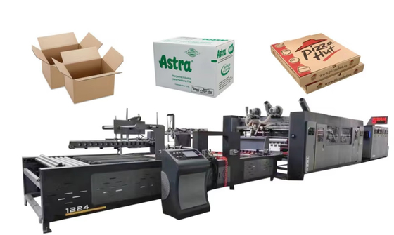Inline Wave Board 4 Color Flexo Printer Slotter Die Cutter Folder Bundle Machine